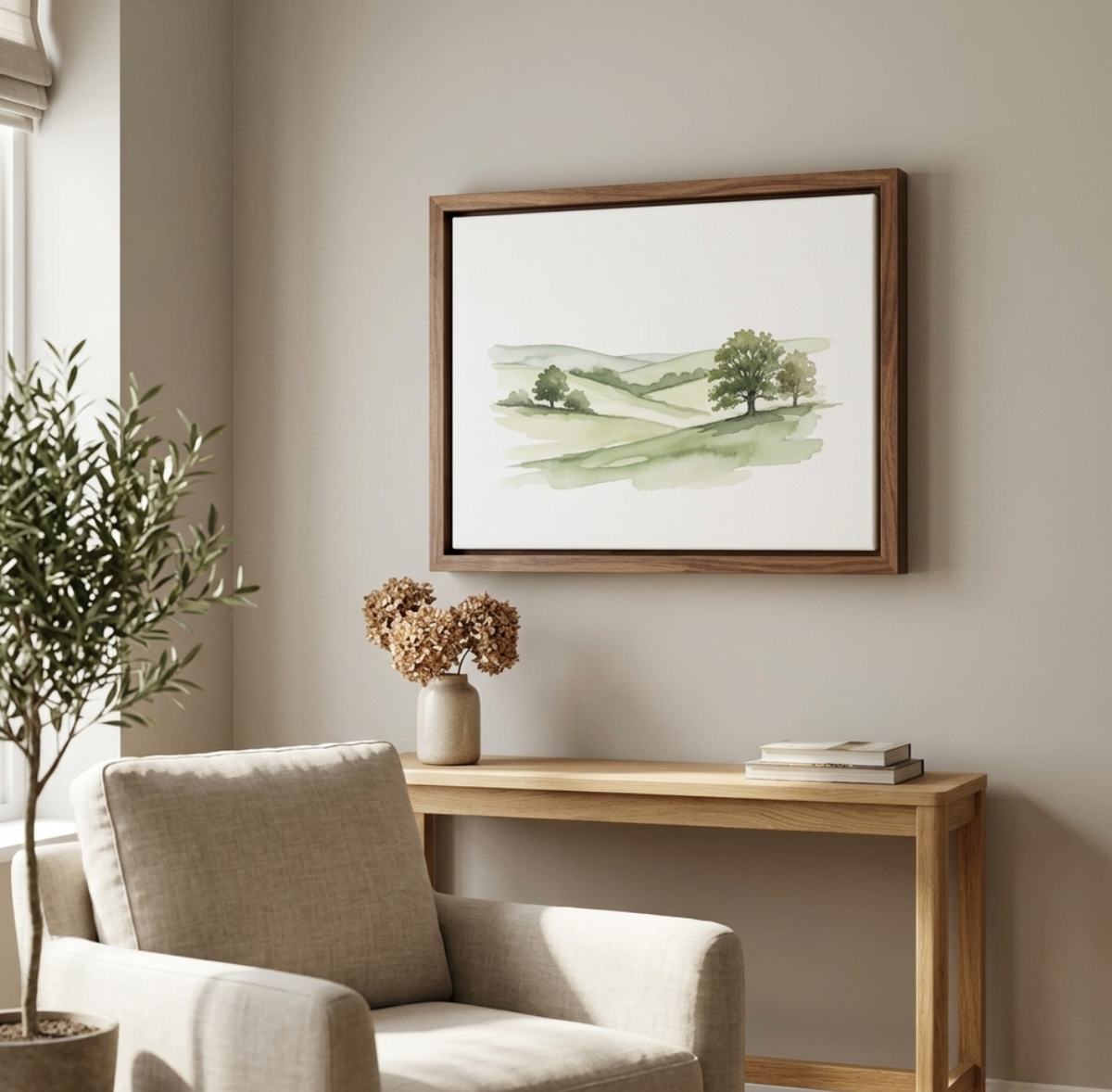 Walnut Canvas Float Frame