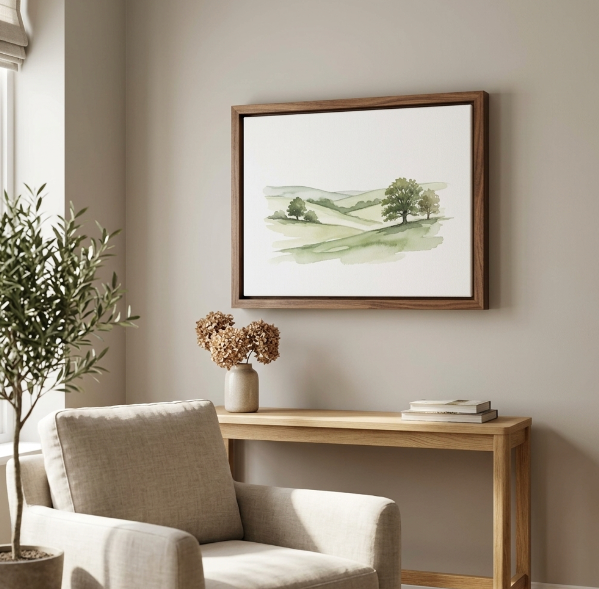 Walnut Canvas Float Frame