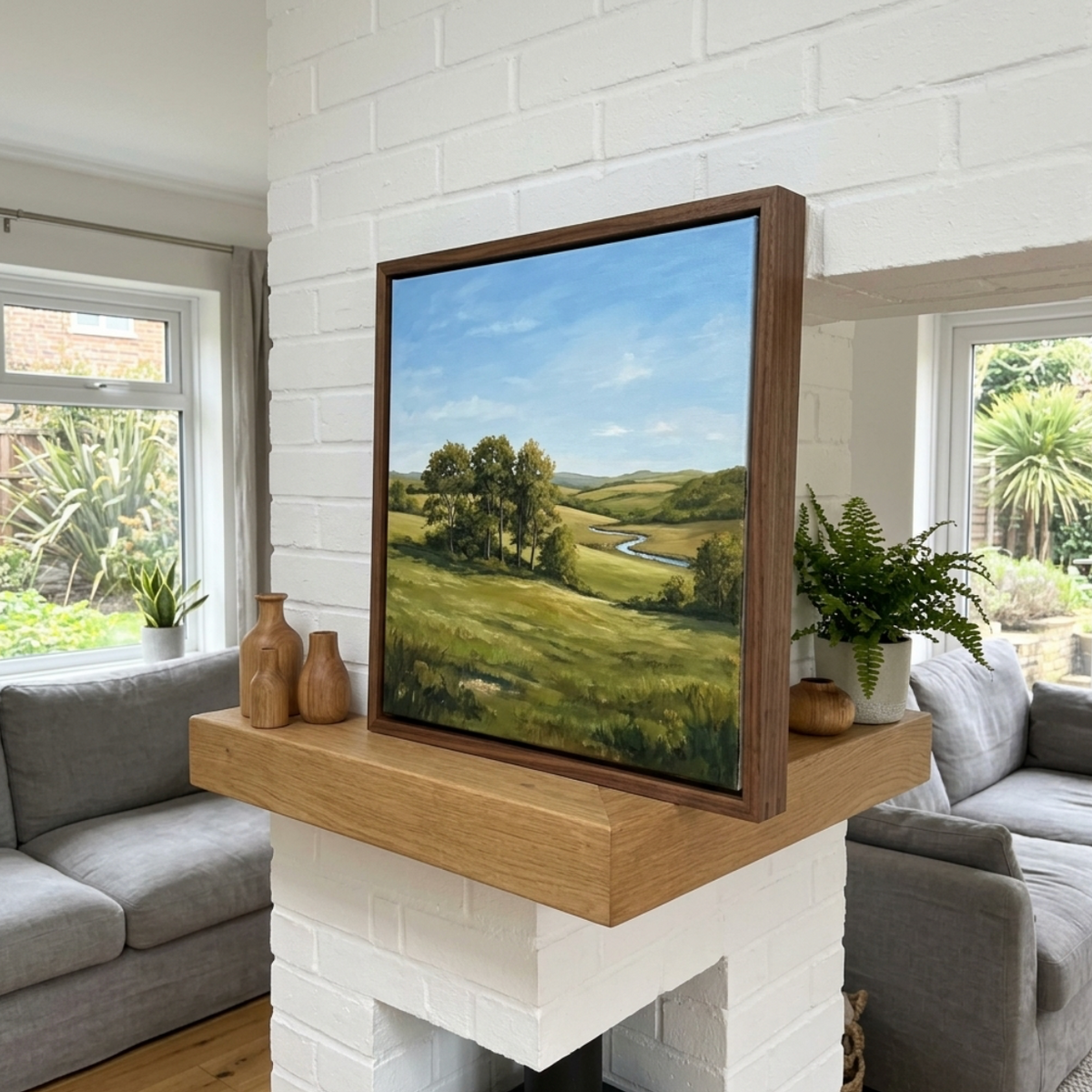 Walnut Canvas Float Frame