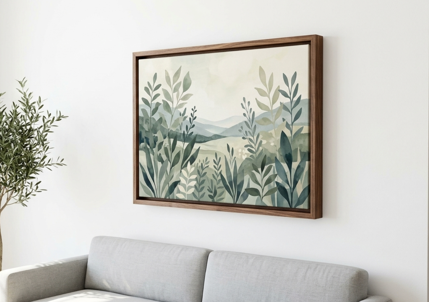 Walnut Canvas Float Frame
