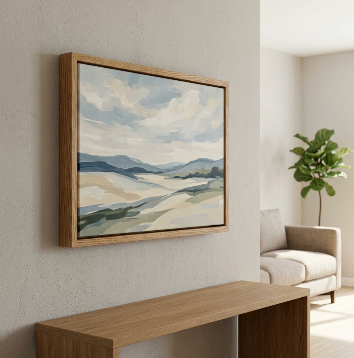 Oak Canvas Float Frame
