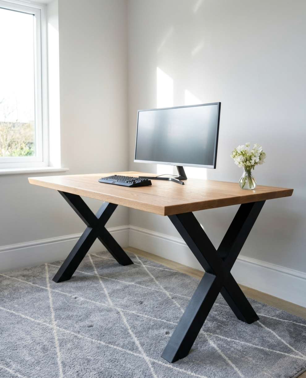 Thick Solid Oak Office Desk