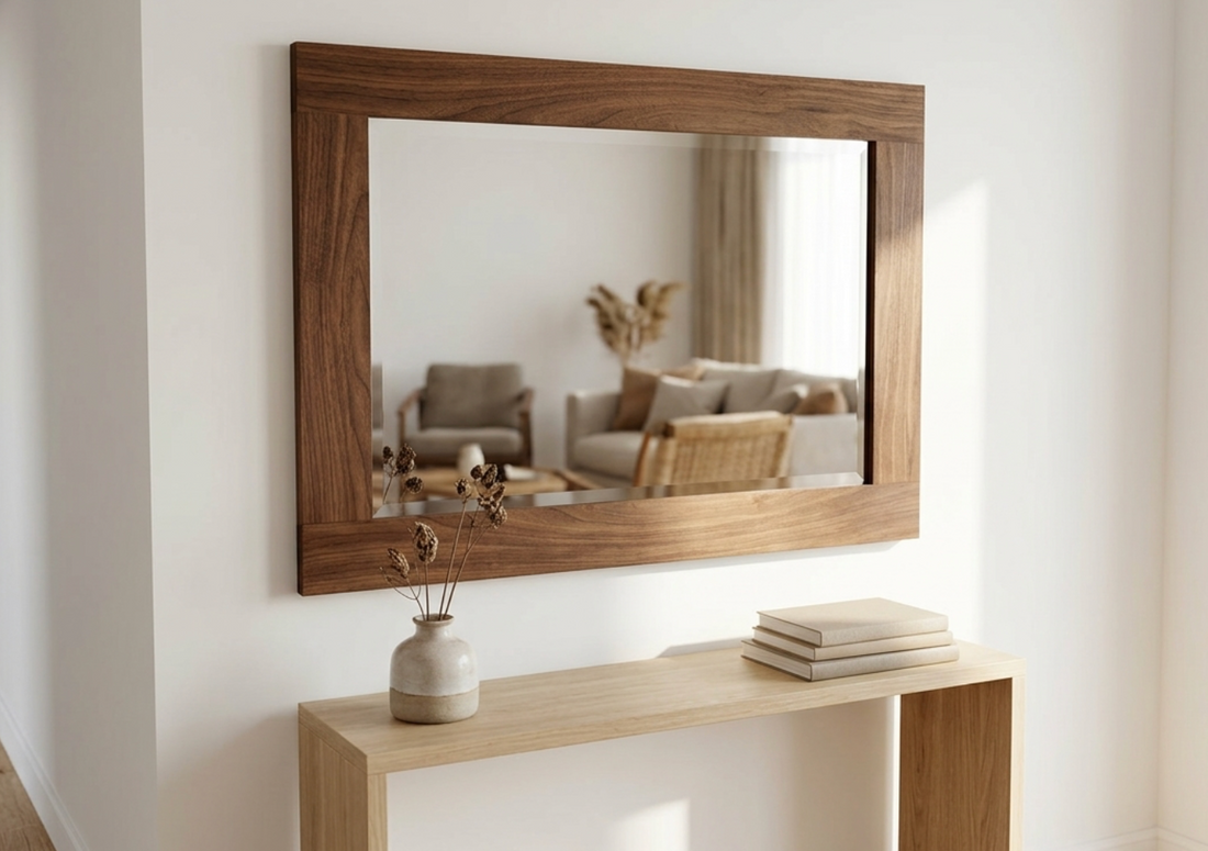 Solid Walnut Wooden Mirror