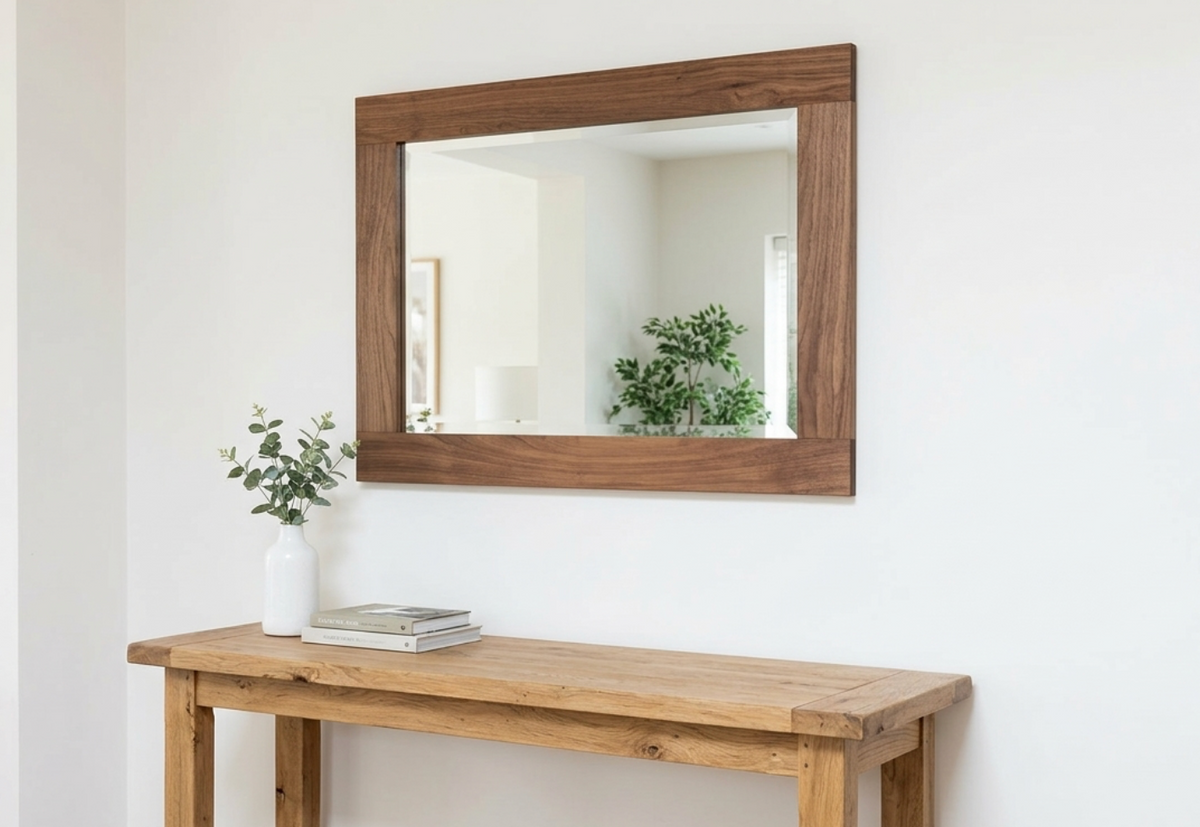 Solid Walnut Wooden Mirror