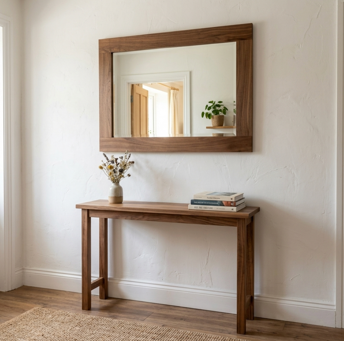 Solid Walnut Wooden Mirror