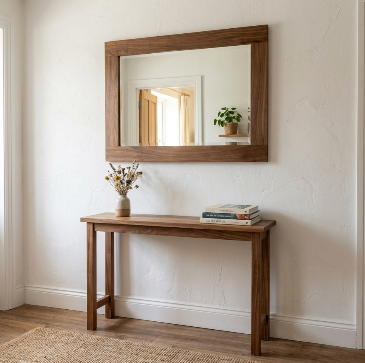 Solid Walnut Wooden Mirror