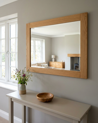 Solid Oak Wooden Mirror