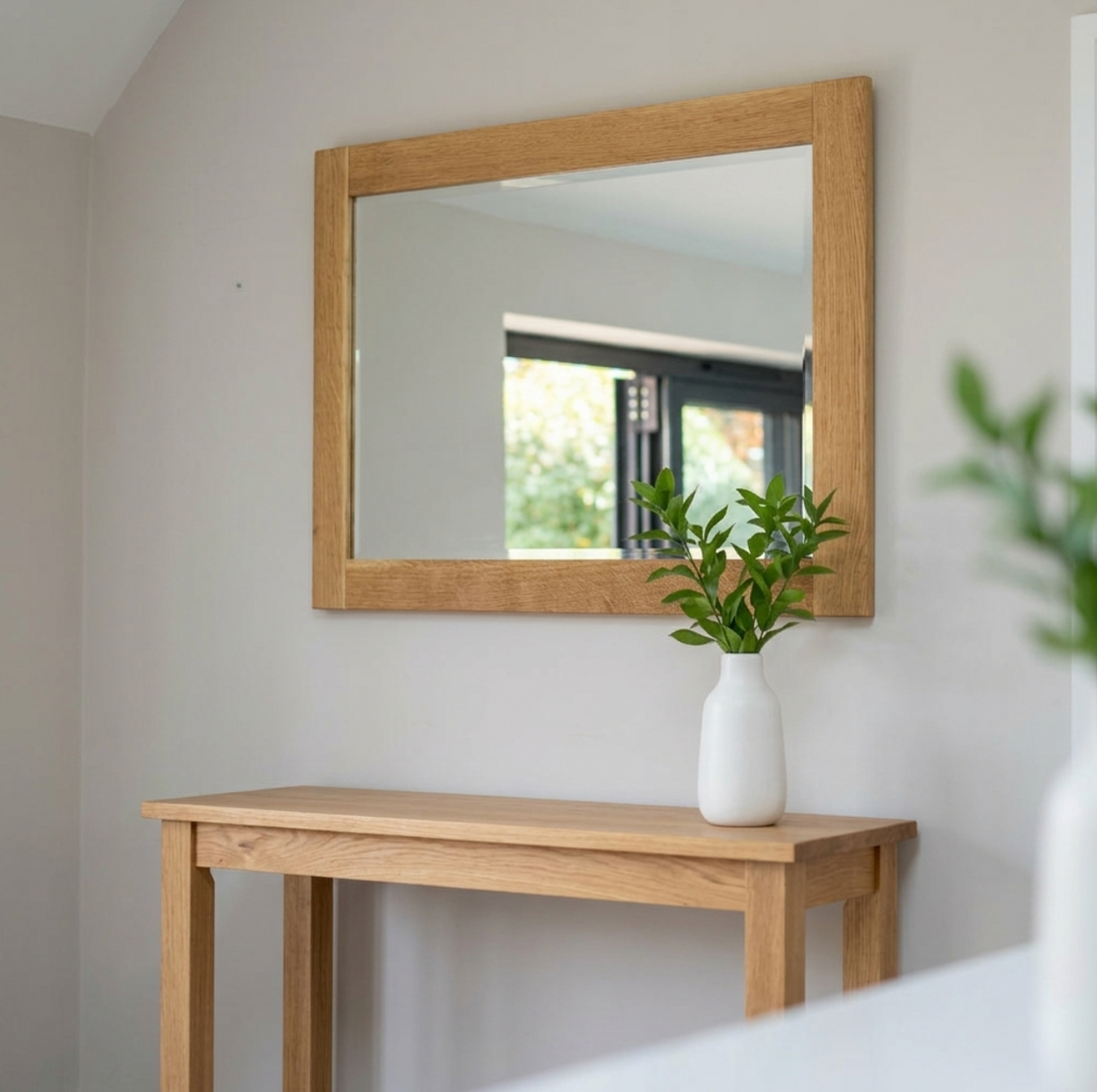 Solid Oak Wooden Mirror