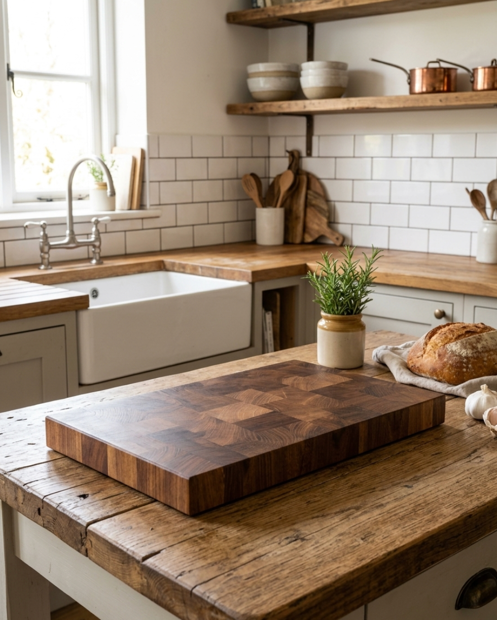 Solid Walnut End Grain Chopping Board