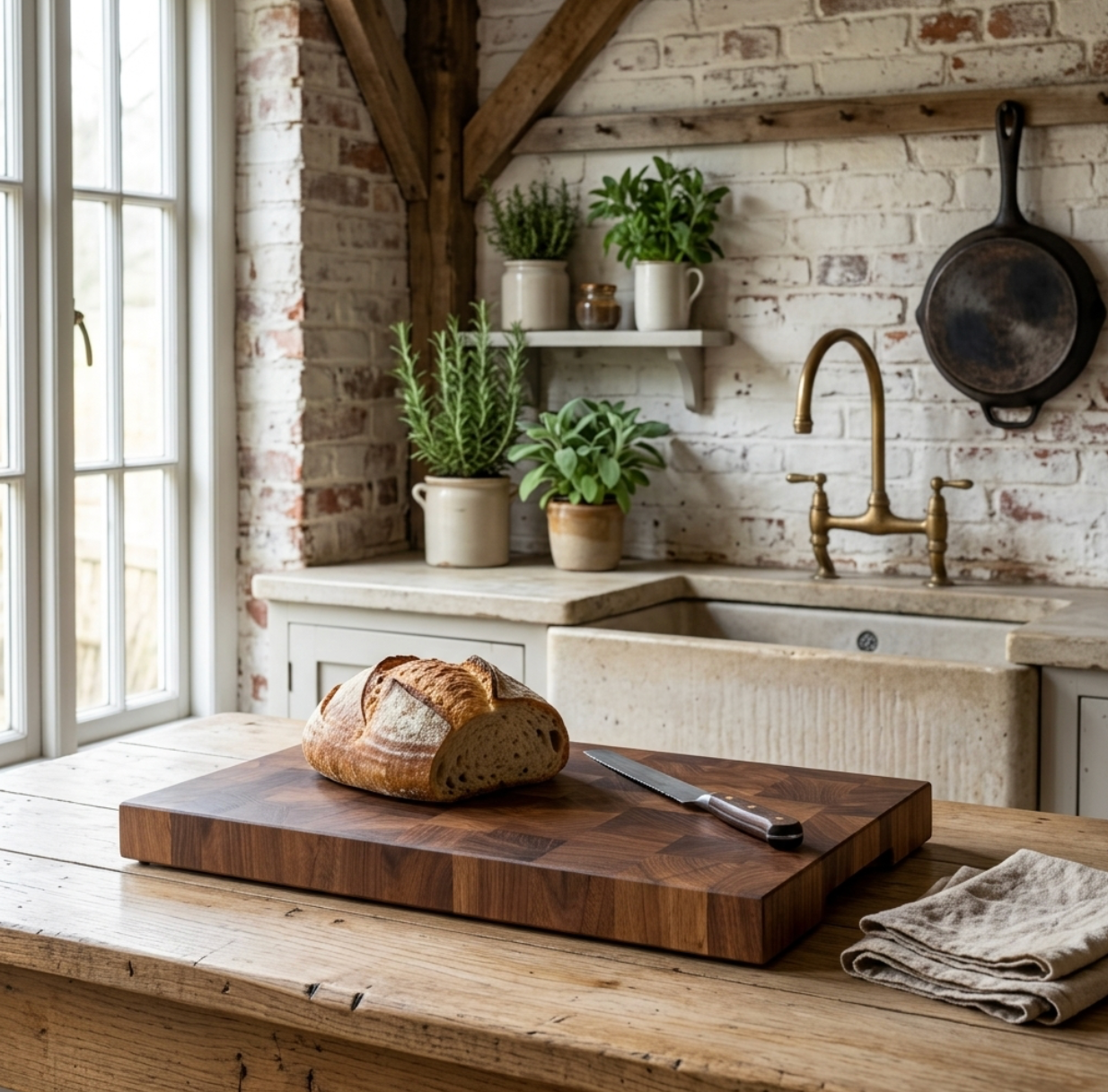 Solid Walnut End Grain Chopping Board