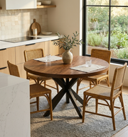 Round Solid Walnut Dining Table