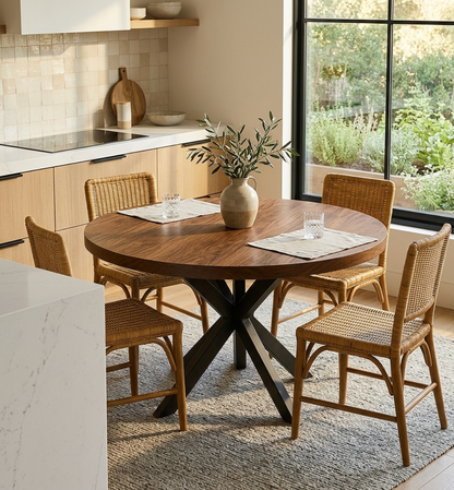 Round Solid Walnut Dining Table