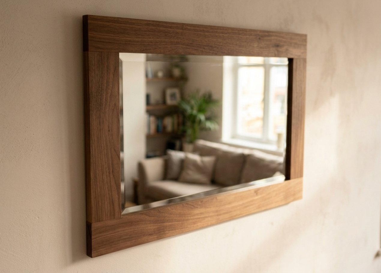 Solid Walnut Wooden Mirror