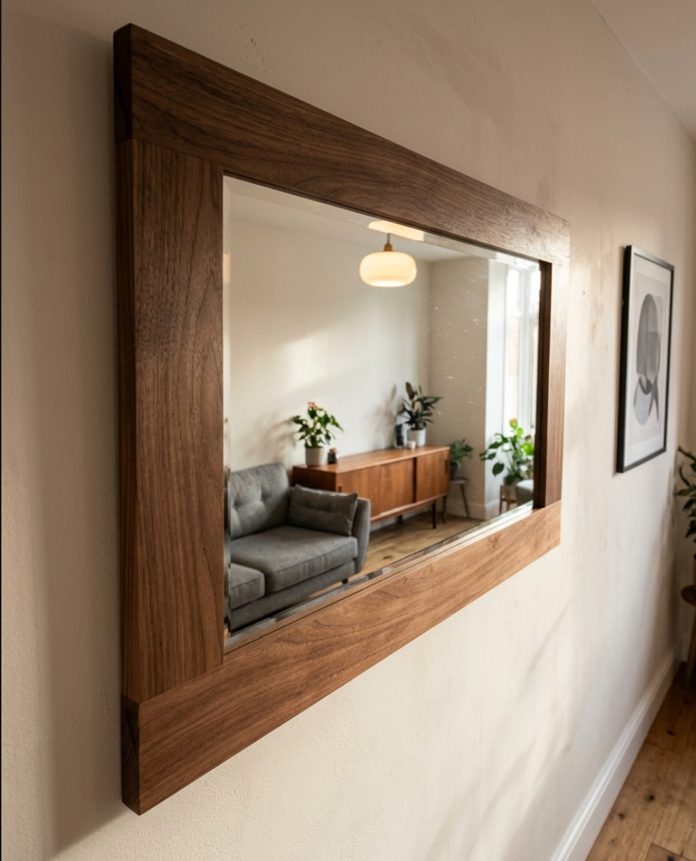Solid Walnut Wooden Mirror