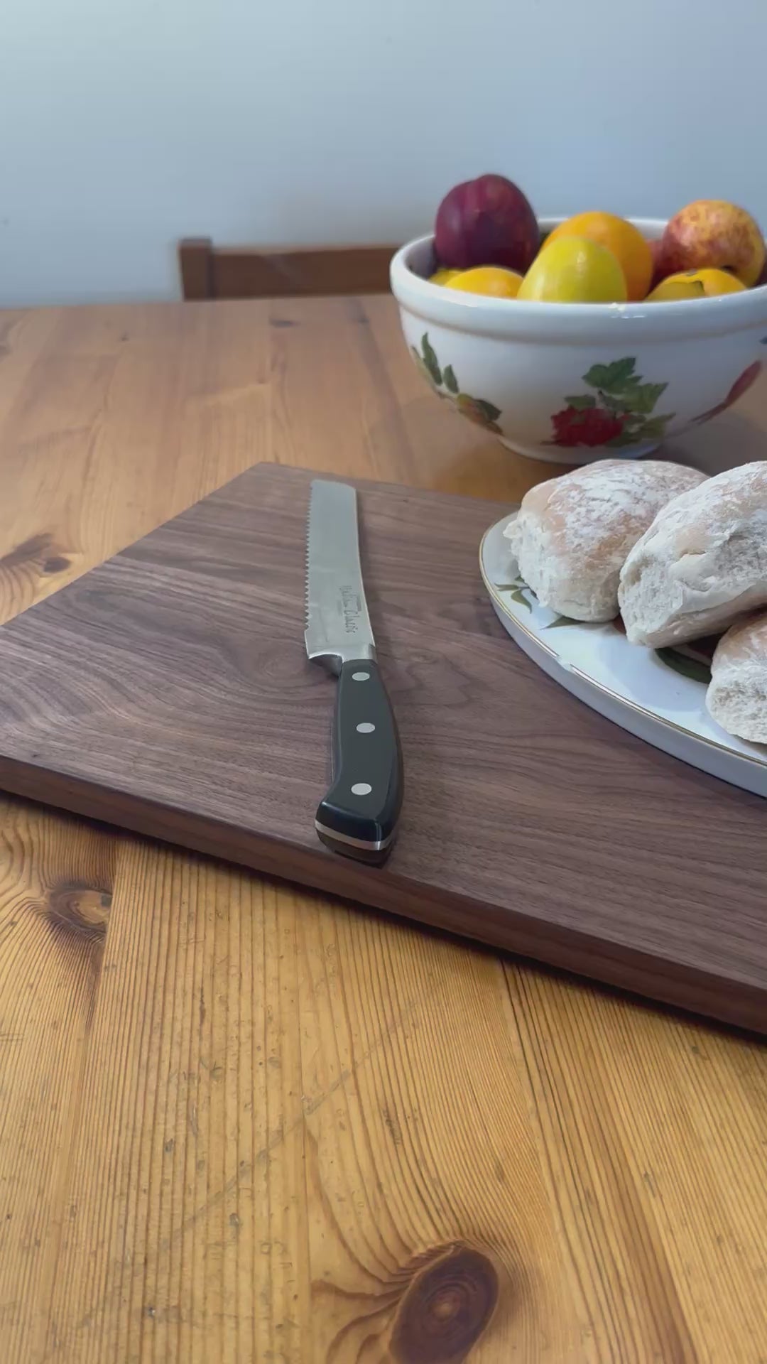 Load video: Solid Walnut Chopping Board