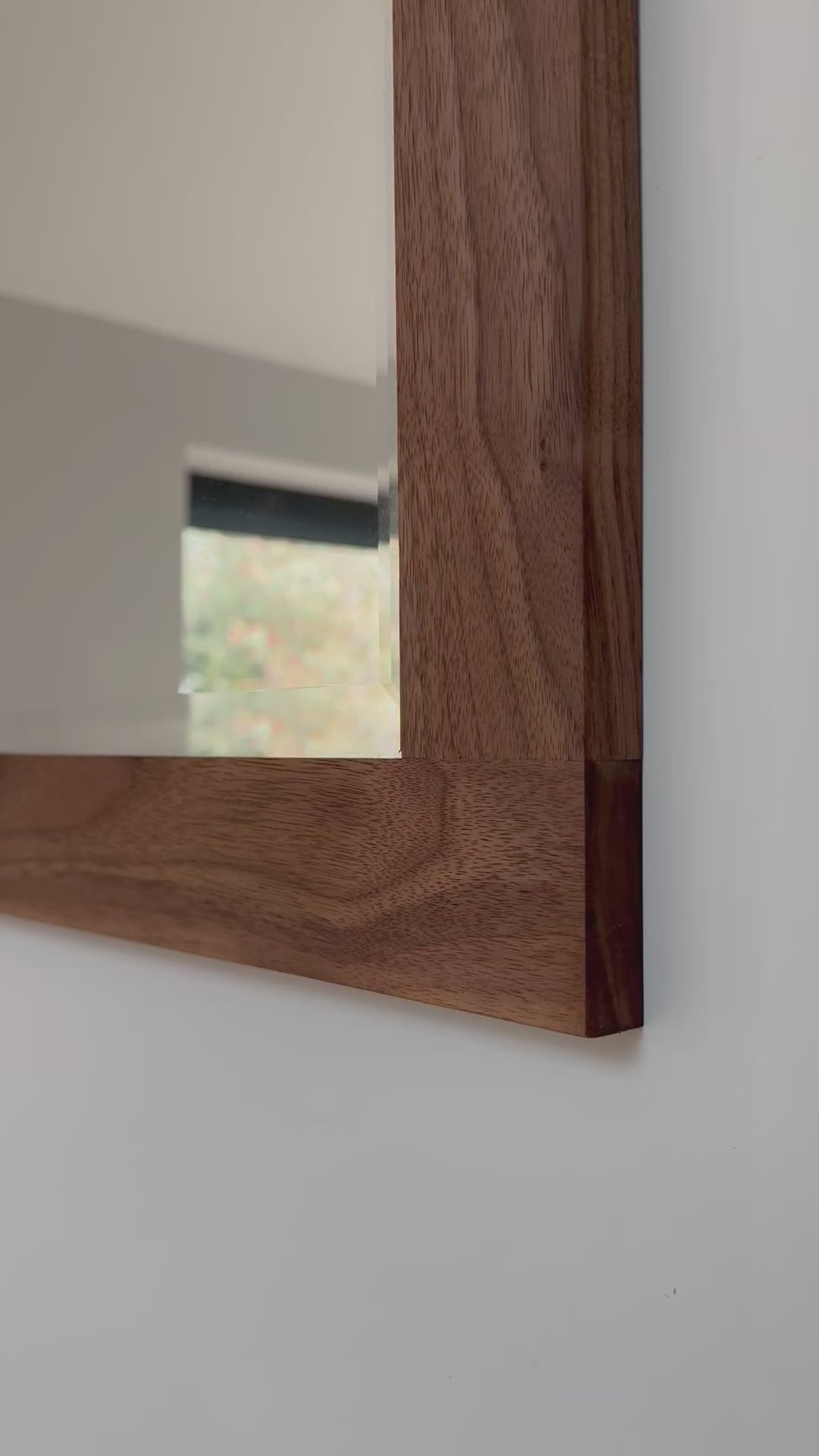 Load video: Solid Walnut Wooden Mirror