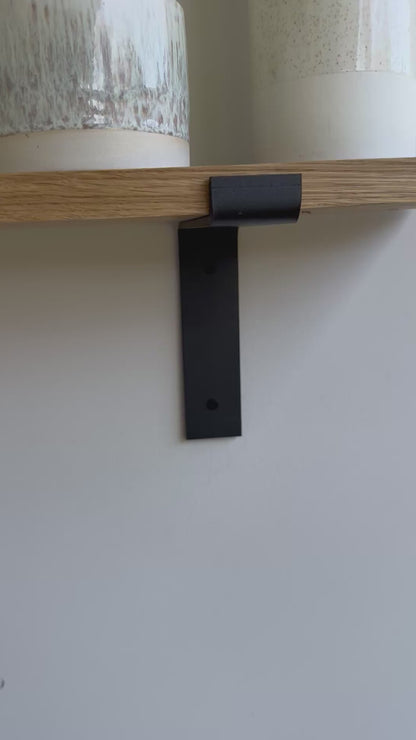 Solid Oak Wall Shelf - Down Bracket