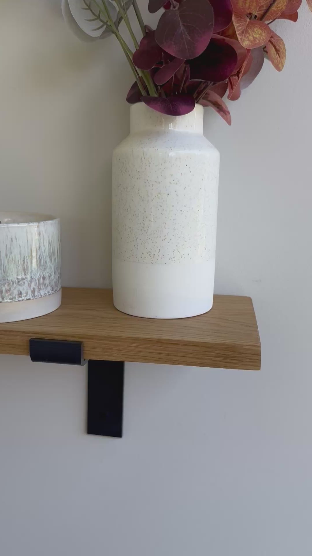 Solid Oak Wall Shelf - Down Bracket