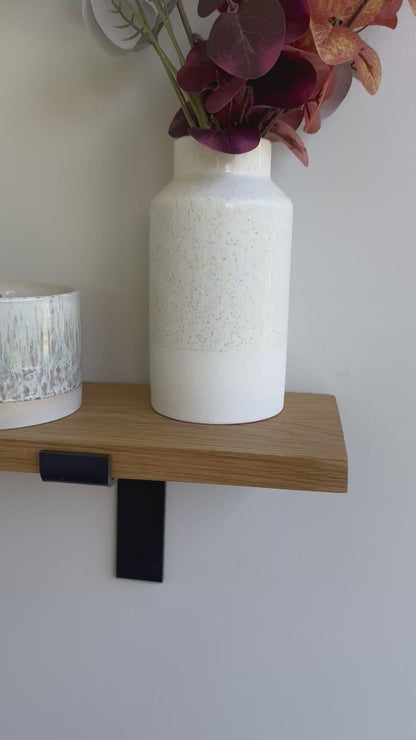 Solid Oak Wall Shelf - Down Bracket
