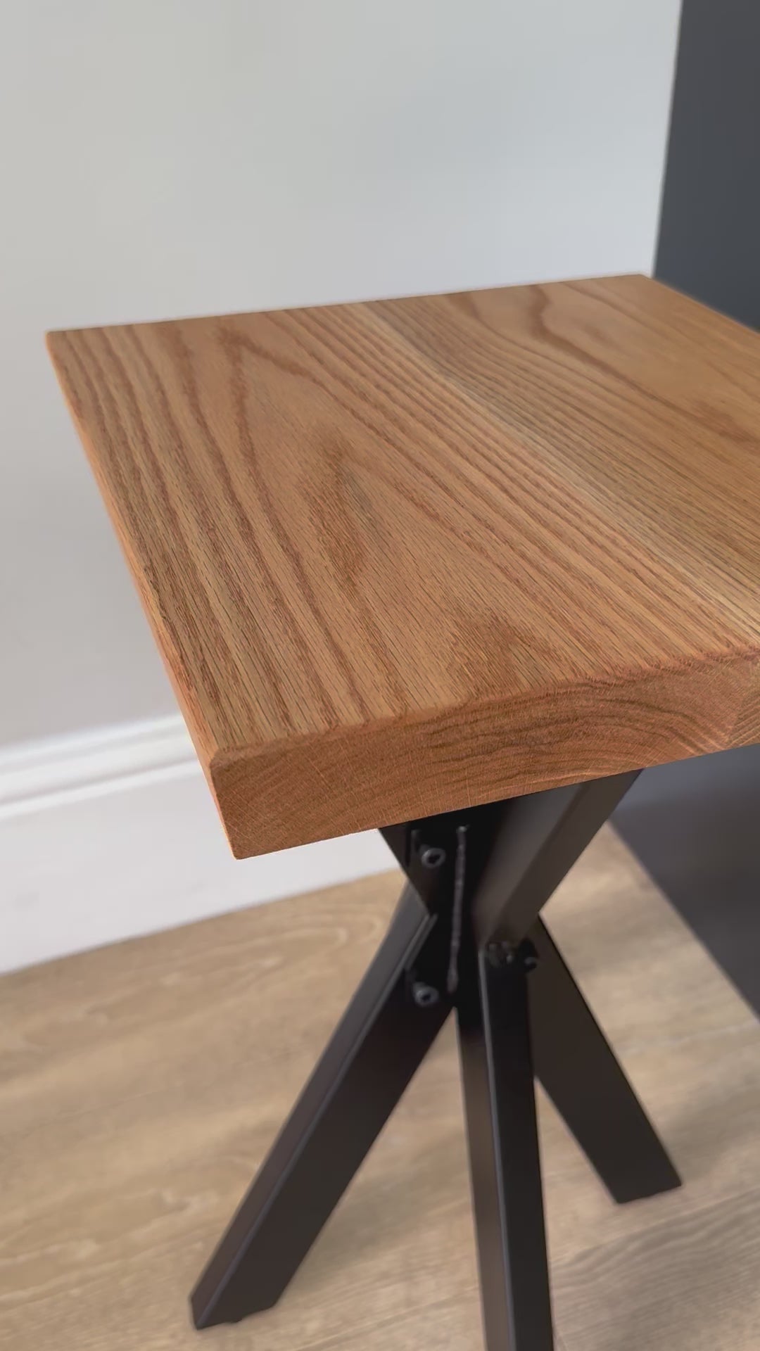 Load video: Oak Side Table With Spider Legs