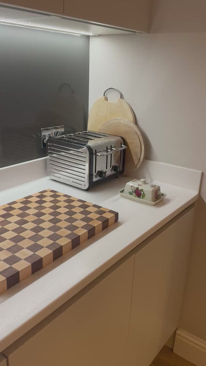 Chequered Walnut &amp; Maple Chopping Board