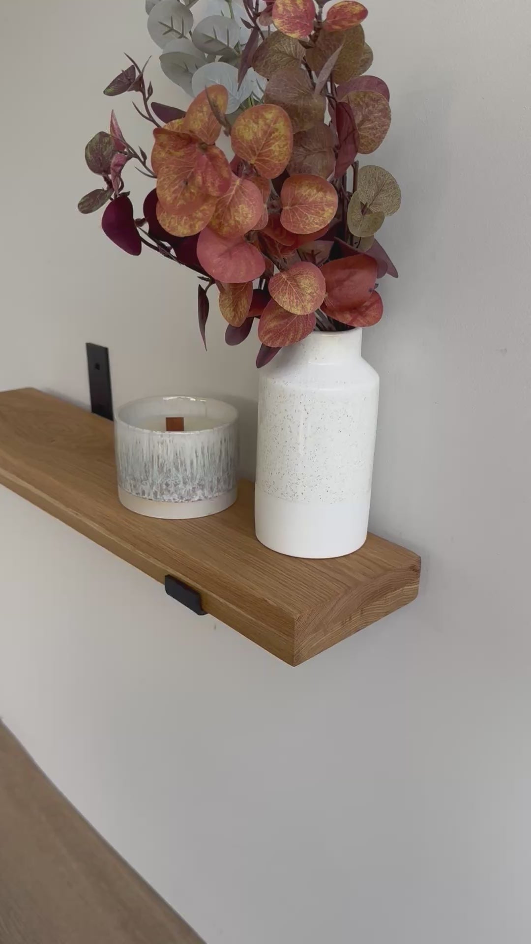 Solid Oak Wall Shelf - Up Bracket